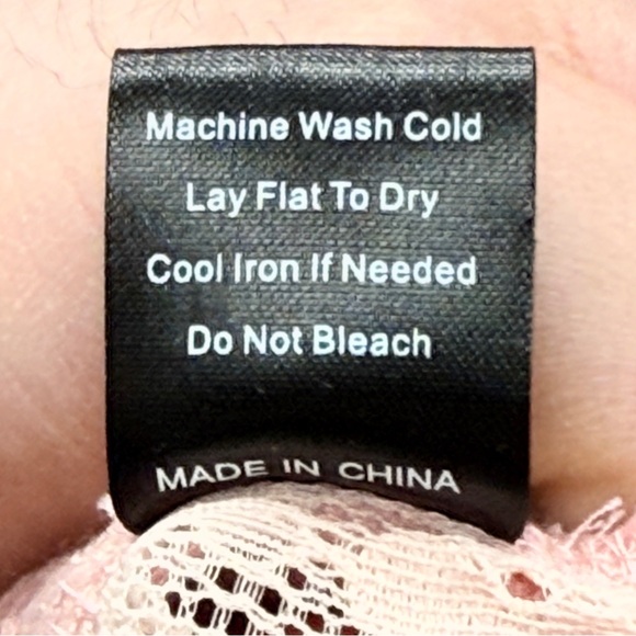 POL Patchwork Lace Dusty Pink Button Up Shirt Top Floral Oversized Boho Size S - Picture 10 of 13